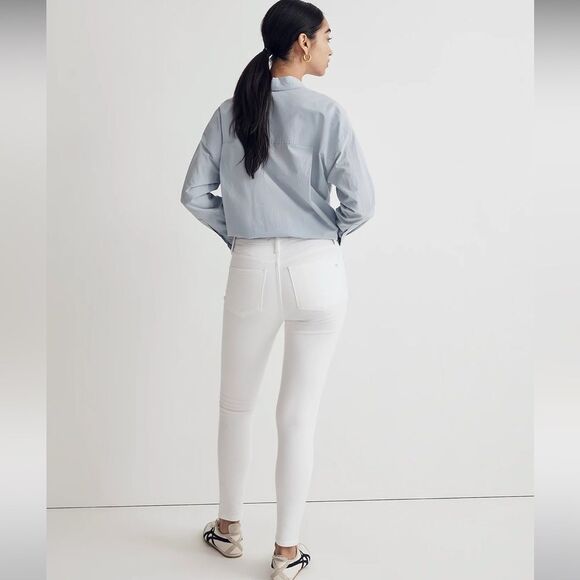 Madewell 9" Mid Rise Skinny Crop Jeans in Pure White Size 25 NWT - Picture 6 of 11